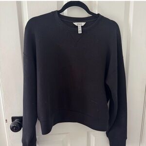 SPANX® AirEssentials Crewneck Sweatshirt Black Small Petite